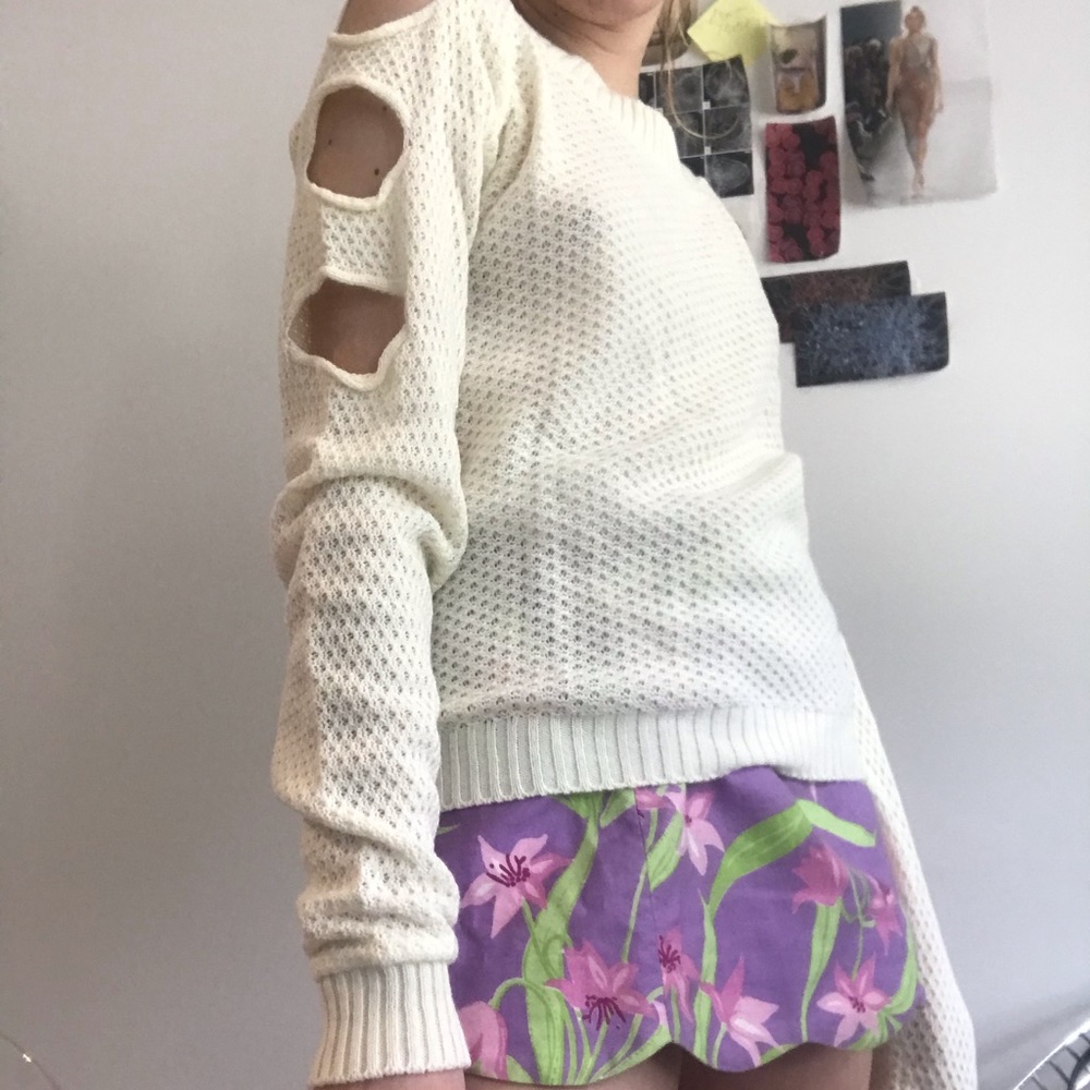 cut sleeve sweater
